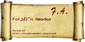 Forján Amadea névjegykártya