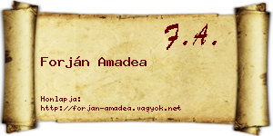 Forján Amadea névjegykártya